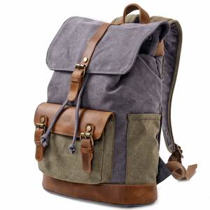 Men's Retro Urban Minimalism Breathable 20-35L Canvas <b>Backpack</b> Outdoor Leisure Short-distance Travel Computer Hiking Mountain - Product Image 4