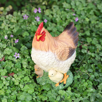Statue de coq et de poule en résine réaliste de 8,5 pouces, figurine d'animal de ferme, décoration rustique pour jardin, cuisine, maison, ferme
