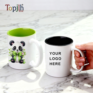 Topjlh Vente <span class=keywords><strong>en</strong></span> <span class=keywords><strong>gros</strong></span> de tasses à café personnalisées de 11 oz avec intérieur coloré, <span class=keywords><strong>tasse</strong></span> à sublimation vierge pour <span class=keywords><strong>impression</strong></span> de photos et de logos - Product Image 3