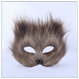 Máscara de Gato Realista de Pelos Longos para Festa de Máscaras de Halloween, Máscara de Raposa Branca de Plástico para Crianças - Product Image 4