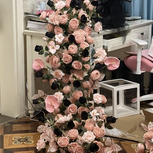 Artificial rojo boda flor corredor centro <span class=keywords><strong>de</strong></span> mesa <span class=keywords><strong>guirnalda</strong></span> arco para Halloween Pascua decoraciones del Día del Padre - Product Image 3