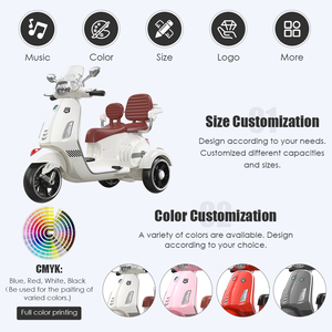Voiture jouet télécommandée à double moteur, moto électrique pour enfants, musique Bluetooth, <span class=keywords><strong>tricycle</strong></span> <span class=keywords><strong>en</strong></span> plastique rechargeable pour tout-petits de 2 à 8 ans - Product Image 2
