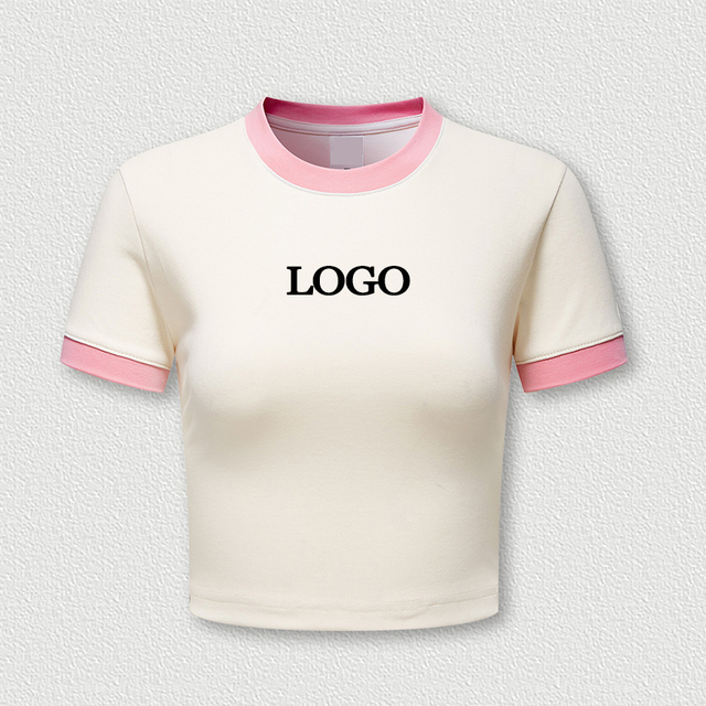 Custom Y2K Graphic Printed Embroidery Slim Fit 100% Cotton Breathable Eco-Friendly Cropped T-Shirt Streetwear Pink Baby Tee for