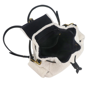 Custom Cream White Faux Fur <b>Drawstring</b> Flap Backpack Casual Plush Backpack Cute Fashion Girls' School <b>Bag</b> - Product Image 3