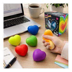 Safe TPR Luminous Heart Squeeze Ball Cube Squishy Toy Anti Stress Sensory <b>Fidget</b> Gift Children Party <b>Pack</b> Wholesale - Product Image 5