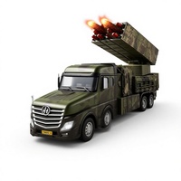 Camion lanceur de missiles militaire télécommandé 2,4 GHz, corps en plastique, jouet véhicule RC, lancement de missiles simulé, lumières LED