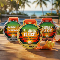 Médailles de pickleball personnalisées en alliage de zinc avec logo paysager 3D et pulvérisation couleur, pour 1er, 2e et 3e places, idéales comme souvenirs