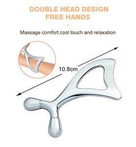Rodillo Masajeador Facial Ergonómico en Forma de Y con 4 Opciones de Cabezal, Herramienta de Lifting con Textura de Diamante de Calabaza - Product Image 4