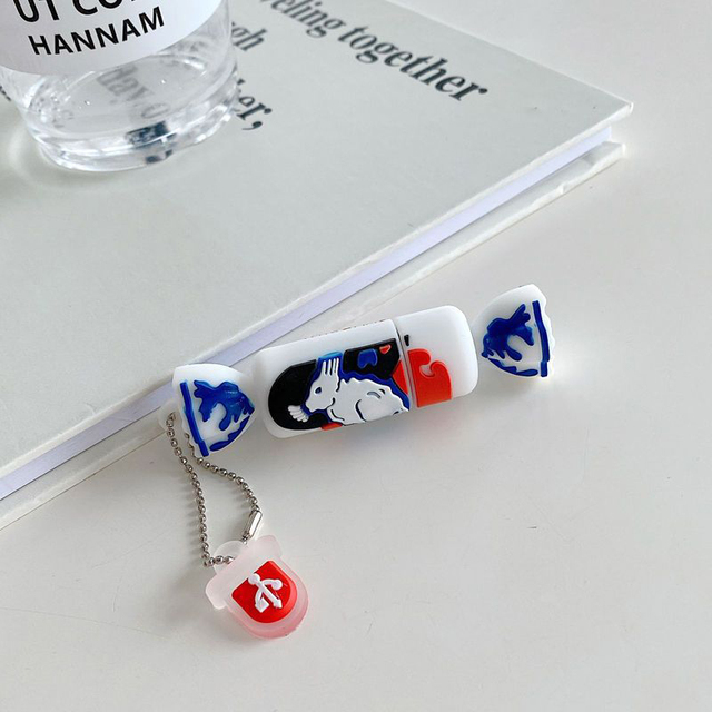 New White Rabbit Creamy Candy Design 16GB/32GB PVC USB Flash Drive Security Check 1-Year Warranty Compatible USB 3.0 2.0