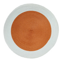 Tapis réutilisable isolant thermique tressé bicolore, classique, tissé à la main, en polyester et coton, écologique, 40 cm de diamètre, 1 cm d'épaisseur, vente en gros