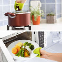 Lot de 2 maniques de cuisine en silicone à motif côtelé, antidérapantes et résistantes à la chaleur pour la cuisson et le barbecue