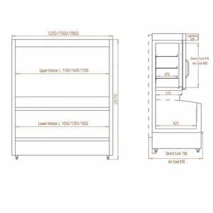 <span class=keywords><strong>Frigorifero</strong></span> <span class=keywords><strong>Combinato</strong></span> con 3 Porte in Vetro per Supermercati, per Alimenti Freddi - Product Image 2