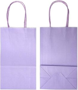 Custom Purple Lavender Square Bottom Kraft Bags Lamination Business Birthday <b>Wedding</b> Shopping Biodegradable Eco-Friendly - Product Image 4