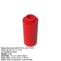 Briques de construction compatibles Gobricks, pièces détachées MOC GDS-1574, vente en gros de briques de construction, pièce LDD 71075, briques rondes 1x1x1
