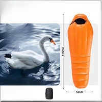 Sac de couchage gonflable haut de gamme pour adulte, style enveloppe, rembourré de duvet d'oie, imperméable, pour le camping en hiver, la randonnée et les activités de plein air