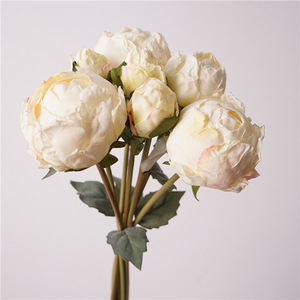 Peonías Artificiales <span class=keywords><strong>de</strong></span> Plástico Blanco Modernas Hechas a Mano <span class=keywords><strong>al</strong></span> <span class=keywords><strong>por</strong></span> <span class=keywords><strong>Mayor</strong></span>, <span class=keywords><strong>Flores</strong></span> Falsas con Cabeza Grande Atadas a Mano para Decoración <span class=keywords><strong>de</strong></span> Bodas y Despedidas <span class=keywords><strong>de</strong></span> Soltera - Product Image 1