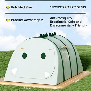 Tente de jeu multi-espaces pour enfants, idéale pour le camping entre frères et sœurs, offrant des espaces privés lors des voyages en famille en plein air - Product Image 4
