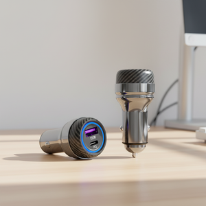 Adaptador de coche de carga rápida universal con doble puerto A+C PD30W de aleación de zinc y pantalla de voltaje en tiempo real para venta al por mayor - Product Image 1