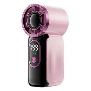 JF157 <b>Mini</b> Handheld <b>USB</b> Rechargeable 199-Level Turbine High-Speed Power Cooling Portable Digital Display Fan for Car Outdoor Use - Product Image 1