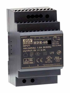 Alimentation électrique à sortie unique HDR-60-24, AC-DC, ultra-mince, forme en marche d'escalier, rail DIN, 60W, 24V, 2,5A, entrée 85-264VAC, industrielle, conforme LPS - Product Image 2