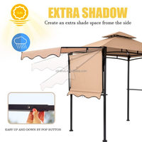 Stock américain 1 pièce Liquidation de quantité minimale de commande Couleur kaki Backyard Soft Top Grill Gazebo avec étagères de bar et crochets pour BBQ Party