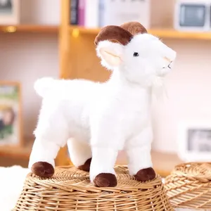 Simpatico Peluche di Pecora con Corna 18/30cm, Giocattolo Morbido in Cotone PP per Bambini e Adulti - Product Image 4