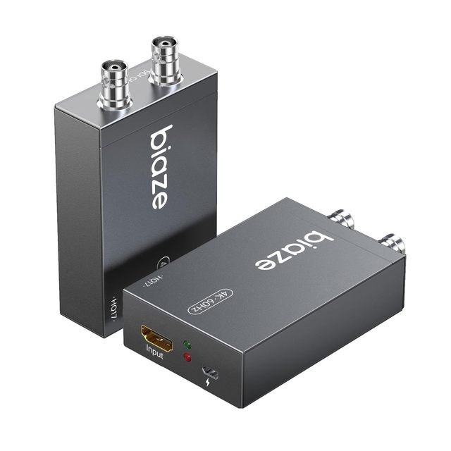 Biaze for SDI 3G-SDI/HD-SDI Video Audio Converter 2.970 Gbit/s Audio Embedder Dual SDI Output Adapter Metal 1080P Camera Home