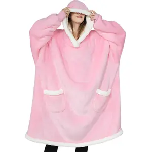Sudadera con capucha de invierno para mamá, manta con mangas y diseño moderno