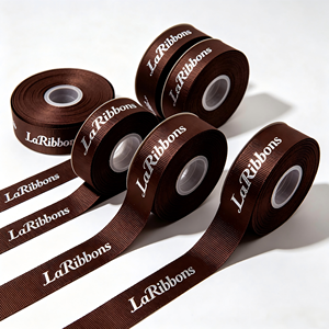 Wholesale Custom Logo Printed Grosgrain <b>Ribbon</b> Solid Color Polyester Gift Wrapping Decorative <b>Ribbon</b> - Product Image 1