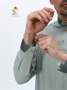 Túnica Árabe para Hombre HARAMAIN, Material Suave de Alta Gama, Diseño de Cuatro Botones, Cuello Alto, Estilo de Manga Larga, para Servicios Religiosos - Product Image 6