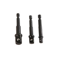 3pc Écrous de tige de connexion à bille en acier noir Forets à percussion Extension de douille Outils d'adaptation de clé à douille