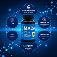 Extrait de racine de Maca haute pureté 1500mg en capsules – Soutien naturel à l'énergie et à la vitalité masculine – 60 gélules – Complément alimentaire à base de plantes – Marque privée OEM