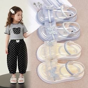 Sandali da Principessa con Cristalli per Bambine, Suola Morbida, Scarpe Estive Eleganti per Bambine Piccole e Neonate, per Uso Esterno - Product Image 1