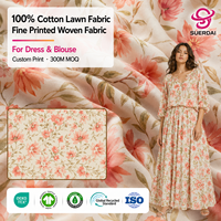 Tela de algodón 100% para vestidos de verano, tela ligera tejida de 80S con estampado digital personalizado, venta al por mayor OEM