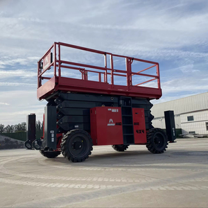 Elevador de tijera diésel 4x4 todo terreno nueva plataforma de trabajo rueda todoterreno 14m 16m 18m para tiendas de reparación de maquinaria y venta al por menor - Product Image 2