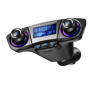 12v Fast Mobile Phone Charger Car Mp3 Player Fm Transmitter With Car Kit Stereo Receiver Dual Usb Fm Auto Modulator