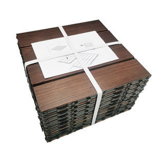 Dalles de terrasse en bois de pin carbonisé à emboîtement, étanches, faciles à installer et décoratives - Product Image 4