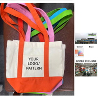 Sac fourre-tout en toile avec logo personnalisé d'usine mini sac fourre-tout brodé petit sac à main cadeau en toile de coton grand sac fourre-tout surdimensionné