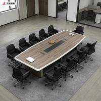 Mesa de Reuniones Moderna JIUSHUN, Muebles de Oficina de Lujo, Mesa de Conferencia Administrativa de Madera para Sala de Juntas