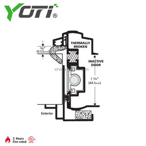 YDW606 Astragales de Alta Calidad para Cerraduras de Puertas Comerciales, Populares en América <span class=keywords><strong>del</strong></span> <span class=keywords><strong>Norte</strong></span>, con Junta de Neopreno, Estilo <span class=keywords><strong>Industrial</strong></span>, de Aluminio - Product Image 3