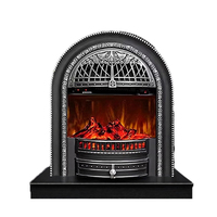 Cheminée Électronique Courbée de Style Cage à Oiseaux Française, Design Moderne, Utilisation Domestique, Esthétique Décorative, Flammes Artificielles pour Salons et Chambres d'Hôtes