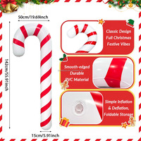 Joyee Canne Gonflable Géante en PVC pour Noël, Décoration Gonflable de Noël, Accessoire de Fête, pour Jardin, Maison, Fêtes