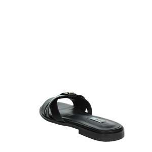 Sandalias Planas para Mujer Ferre, de Cuero Negro, Estilo Slip-On, Diseño Minimalista - Product Image 2