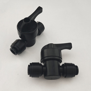 Vanne à bille noire à 2 points, 1/2 pouces, pour purificateur d'eau, raccords d'aménagement paysager d'aquarium - Product Image 1