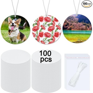 100 Piezas de Ambientadores Redondos para Sublimación, Hojas de Fieltro para Ambientadores de Coche con Bolsas y Cuerda para Colgar en el Coche y el Hogar - Product Image 1