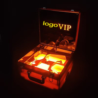 Valise de luxe à LED pour champagne, rechargeable, présentoir à spiritueux pour service VIP en boîte de nuit, logo personnalisé