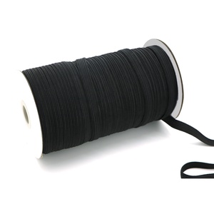 SUXI-0222 DIY 저렴한 가격 공장 재고 고탄성 나일론 플랫 탄성 브레이드/코드/밴드 6mm 8mm 10mm 크기 흑백 색상" - Product Image 5