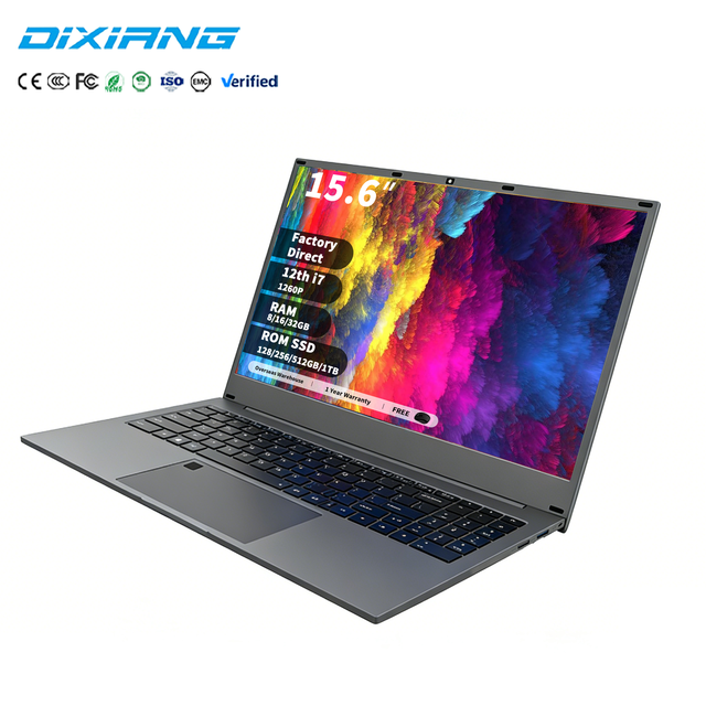 DIXIANG Laptop Computer Intel Core I7 12th Gen 16GB RAM 512GB SSD 15.6inch Notebook Laptops I7 1260P with Gaming Laptop Business