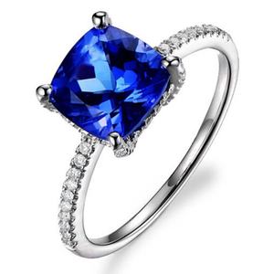 Wholesale 925 <b>Sterling</b> <b>Silver</b> Classic Tanzanite Gemstone <b>Ring</b> for Party and Wedding Occasions - Product Image 1