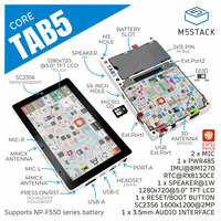 M5Stack pengontrol IoT Tab5 resmi/Kit PENGEMBANGAN (ESP32-P4) -tanpa baterai